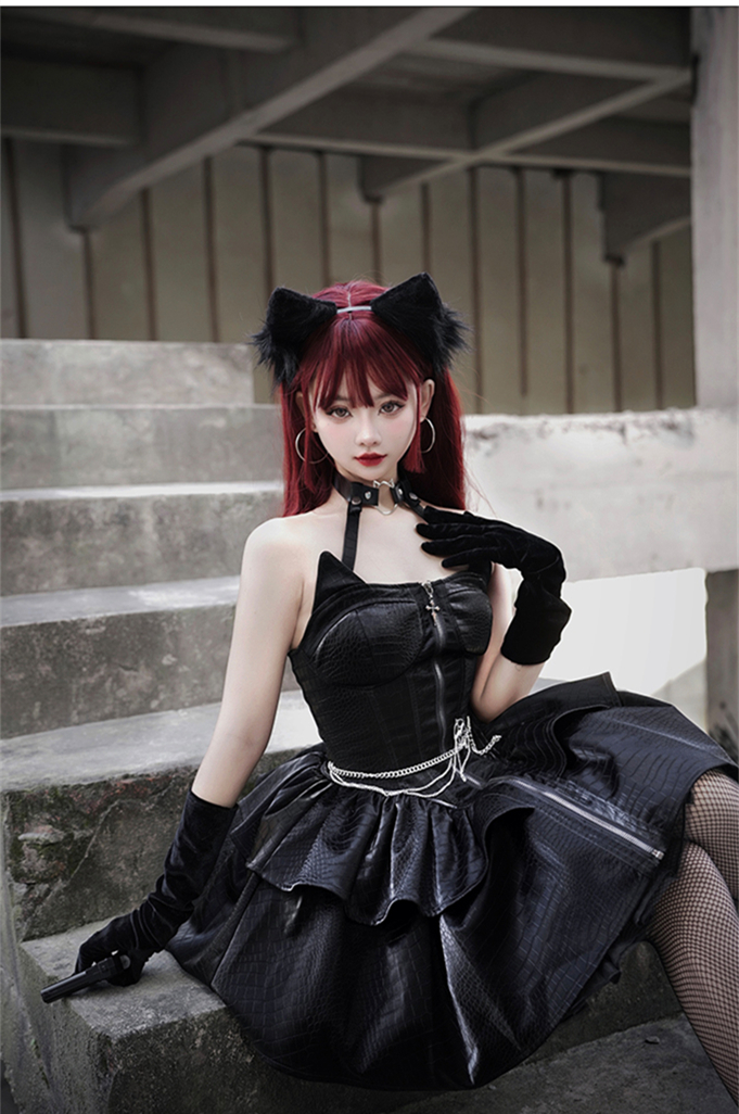 US$ 39.99 - Crocodile Kitty -Sweet Gothic Lolita JSK and Short