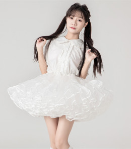 Short Boneless Soft Gauze 35cm Length 28cm Puffy Level Lolita Petticoat