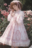Territory of Sunset- Gorgeous Embroidery Tea Party Princess Wedding Classic Lolita OP Dress Full Set