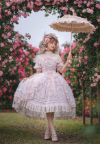 Territory of Sunset- Gorgeous Embroidery Tea Party Princess Wedding Classic Lolita OP Dress Full Set