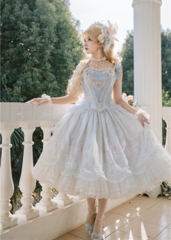 Dream Dance- Gorgeous Tea Party Princess Wedding Rococo Lolita JSK Full Set