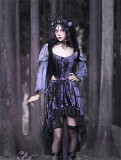 Moon Goddess Ceremony- Alt Gothic Christmas Velvet Embroidery Lace Topwear and Fishbone Topwear