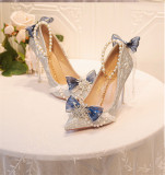 Hexagram -Tea Party Wedding Pointed Toe Glitter Hight Heel Lolita Shoes