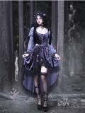 Moon Goddess Ceremony- Alt Gothic Christmas Velvet Embroidery Lace Topwear and Fishbone Topwear