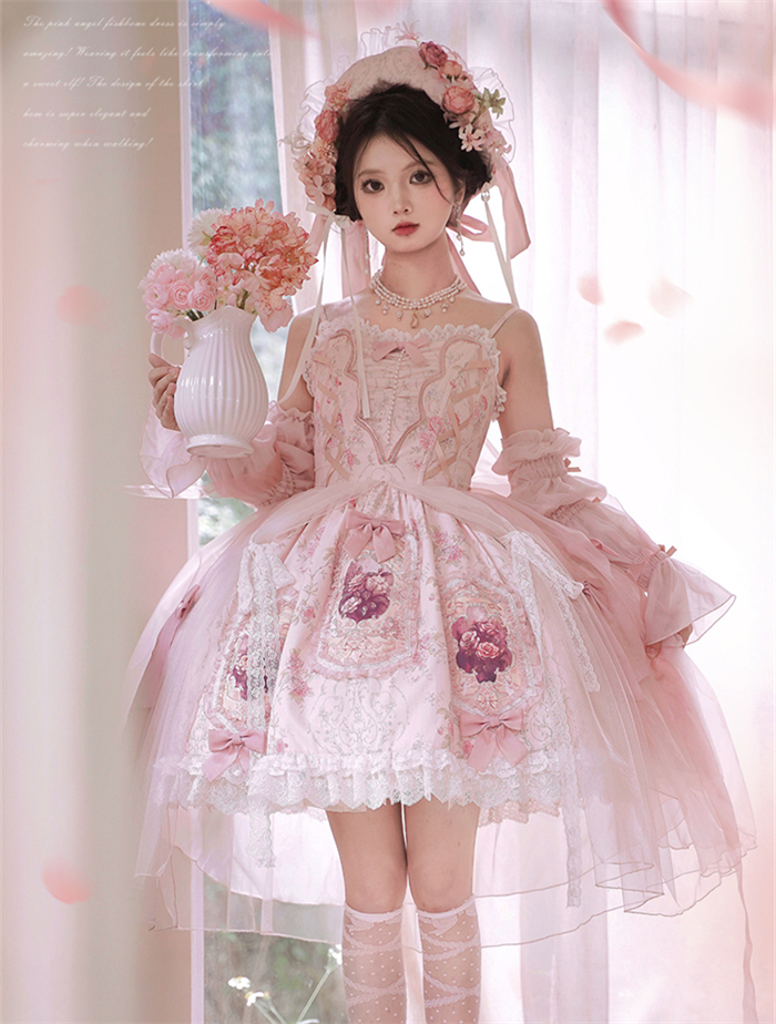 US$ 10.99 - Rose Window- Elegant Classic Lolita JSK, Bonnet and
