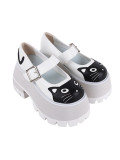 Angelic Imprint - High Chunky Heel Cat Round Toe Buckle Ankle Short  Platform Lolita Princess Shoes