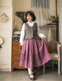 Forest Wardrobe -Forest Basket- Elegant Vintage Ruffled Classic Lolita Skirt