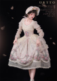 Antique Fan- Elegant Classic Lolita Blouse, Skirt, Corset Set and Bonnet