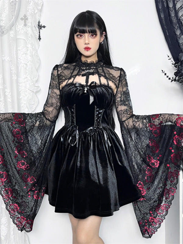 Alt Street Gothic Lace Bolero and Halter Dress