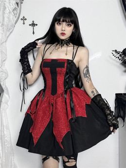 Alt Street Gothic Puffy Corset Slip Dress