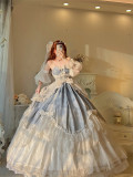 Guaji- Gorgeous Tea Party Princess Wedding Rococo Lolita JSK with Tailing
