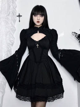 Alt Street Gothic Flared Sleeve Bolero and Slip Dress