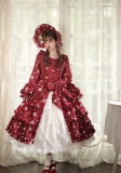 Floral- Elegant Classic Lolita OP Dress and Accessories