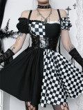 Alt Street Gothic High Waist A Shaped Plaid Dress