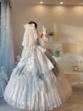 Guaji- Gorgeous Tea Party Princess Wedding Rococo Lolita JSK with Tailing