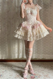 Yuki- Elegant Ballet Style Classic Lolita Corset Dress, Blouse and Pearl Chain Rosettle Set