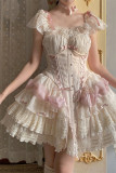 Yuki- Elegant Ballet Style Classic Lolita Corset Dress, Blouse and Pearl Chain Rosettle Set