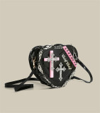 FECK- Heart Shaped Rivet Cross Gothic Lolita Crossbody Shoulder Bag