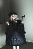 Barbara Manor Night- Elegant Vintage Embroidery Pleated Gothic Lolita OP Dress