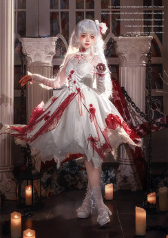 White Bone- Elegant Gothic Lolita JSK, Bolero and Accessoreis