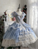 Mermaid- Gorgeous Elegant Tea Party Princess Wedding Lolita JSK, A Big Back Bow Tailing and Extended Petticoat