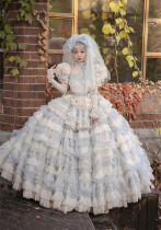 Heniretta -Moonlight Crystal Dreams- Gorgeous Tea Party Princess Wedding Rococo Lolita Blouse and Skirt Set