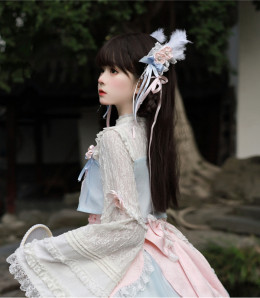 Vernal Kite- Embroidery Qi Lolita Headband and Hairclips