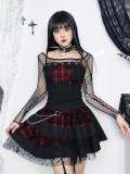 Alt Street Gothic Y2K Sexy Black Vest and Puffy Skirt