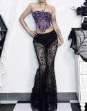 Alt Street Gothic Y2K Sexy Lace Perspective Hollow Loose Pants