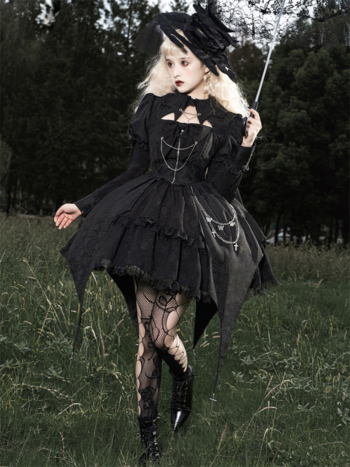 US$ 78.99 - Law of the Night- High Waist Gothic Lolita OP Dress