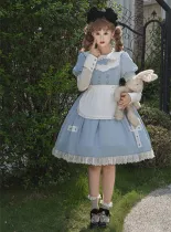 Cross Oath- Sweet Classic Lolita OP Dress with Detachable Sleeves