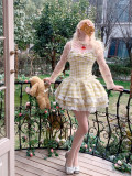 Sweet Kawaii Casual Lolita Lemon Plaid Slip Dress
