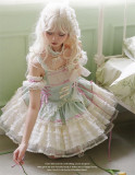 Mint Girl- Sweet Casual Lolita Topwear and Skirt Set and Rosette