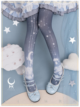 Yidhra -Cloud Moon- Cloud Printed Lolita Tights