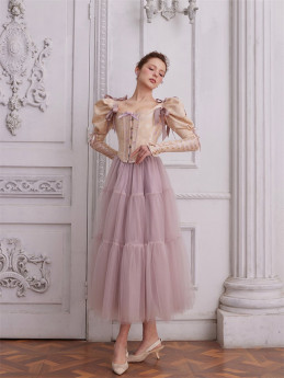 LaceMade -Princess Stellalou- Casual Classic Lolita Corset Topwear and Skirt