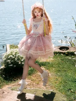 Shell Rabbit - Sweet Lolita Topwear and Skirt Set, Headwear and Choker