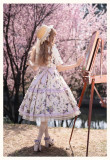 Withpuji -Letters and Poems- Classic Flower Print Lolita OP Set and Lace Apron