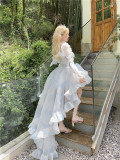 Sweet Kawaii Casual Lolita Tulle Fairy JSK and Long Tailing Bolero Set