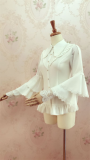 Yilia - Long Trumpet Sleeves Lace Chiffon Classic Lolita Blouse