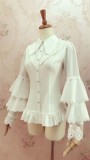 Yilia - Long Trumpet Sleeves Lace Chiffon Classic Lolita Blouse