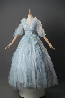 Fantastic Wind -Blue Dream- Classic Princess Wedding Tea Party Lolita OP Dress