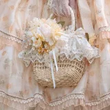Garden Rose - Rococo Tea Party Princess Wedding Lolita Bonnet, Choker and Gloves