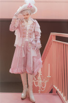 Immortal Thorn -The Immortal Glass Castle- Ouji Prince Boystyle Vintage Pink Long Lolita Jacket