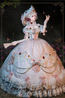 HinanaQueena -Mudan Flower- Elegant Rococo Tea Party Princess Wedding Lolita JSK