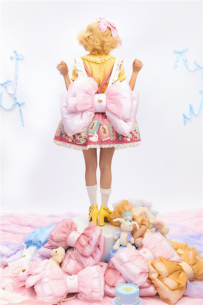 BOGUTA ふわふわおリボンbag L Satin Butterfly Bow Bag Versatile Elegance Lolita Bag
