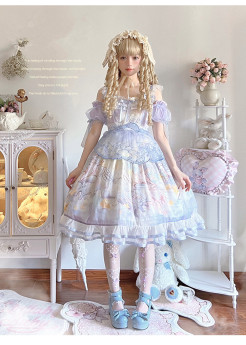 Walking on the Cloud - Sweet Casual Lolita JSK Full Set