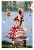 Ripe Cherry - Sweet Casual Daily Wear Lolita Topwear, Skirt and Bonnet
