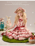 Ripe Cherry - Sweet Casual Daily Wear Lolita Topwear, Skirt and Bonnet