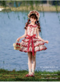 Ripe Cherry - Sweet Casual Daily Wear Lolita Topwear, Skirt and Bonnet