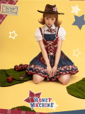 Apple Trap - Cownboy Style Sweet Classic Casual Daily Wear Lolita Topwear and Skirt Set